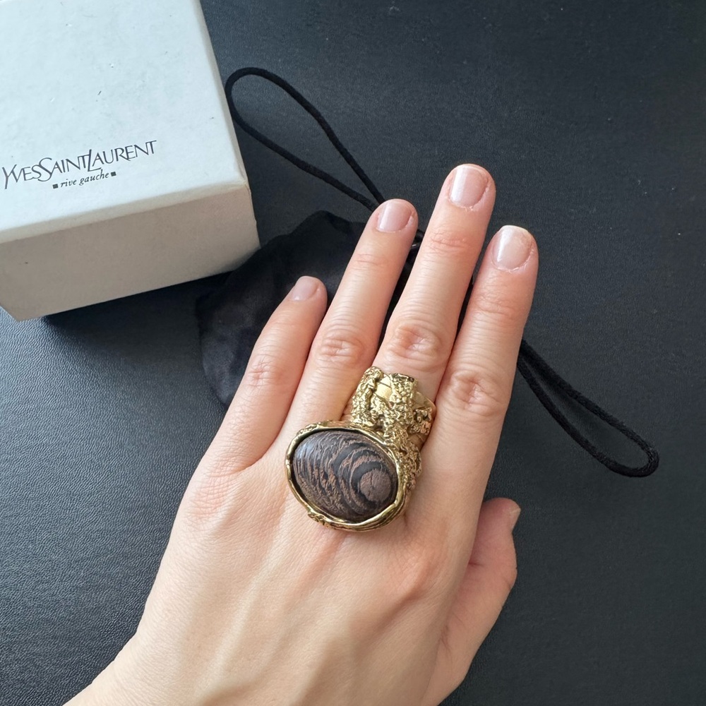 Yves Saint Laurent Wood Arty Ring
